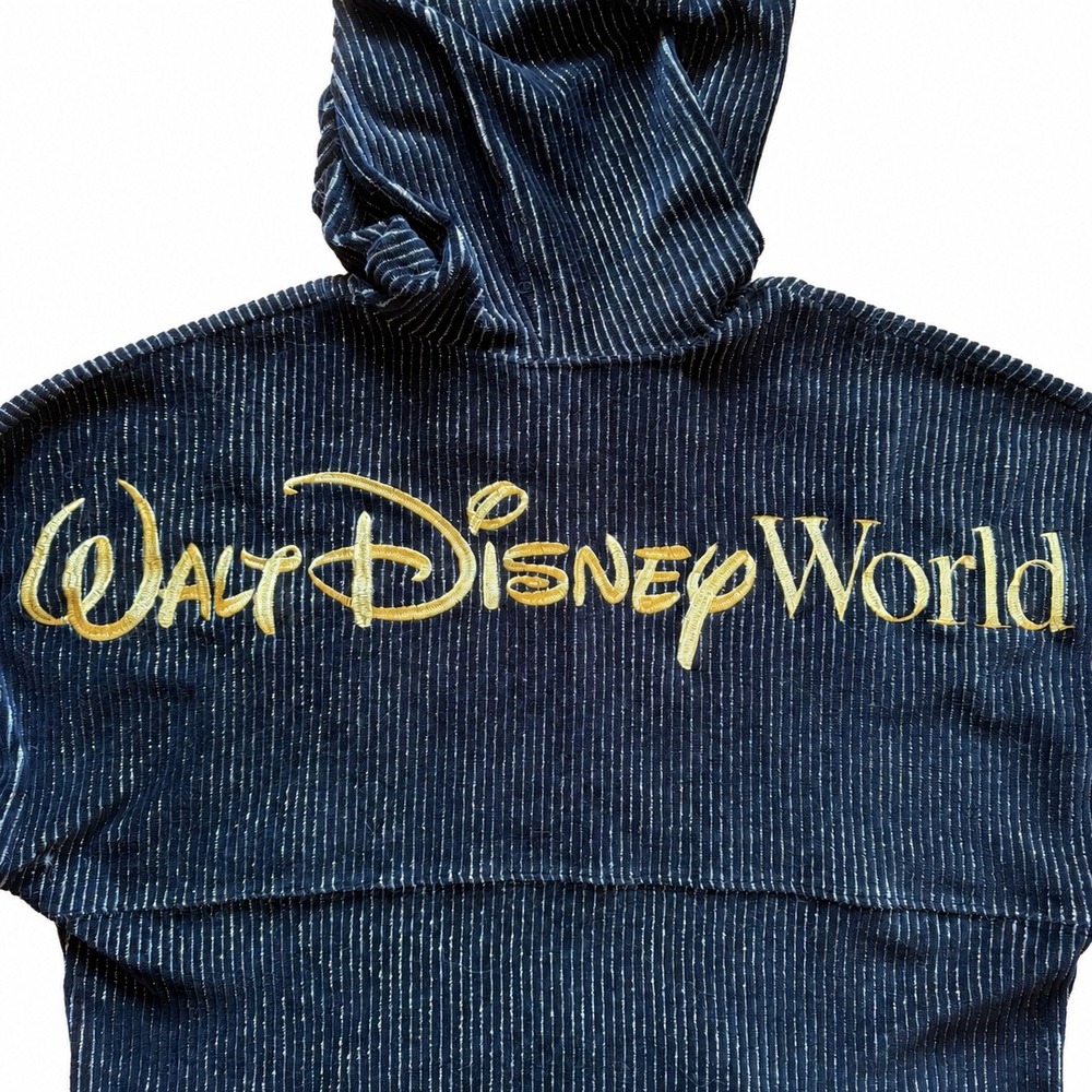 Disney World 50th Anniversary Spirit Jersey Velour Hoodie Black Gold Medium Luxe - Picture 2 of 13